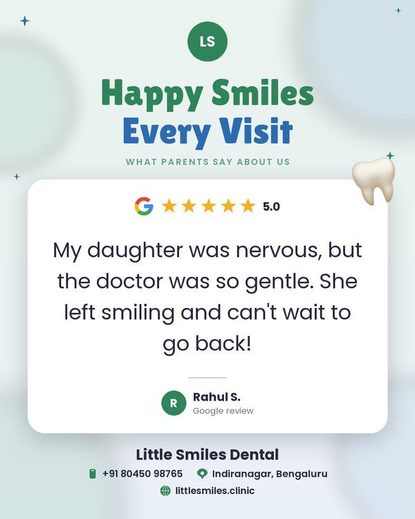 The same review turned into a branded post for a dental clinic